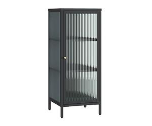 Vitrina vinterhavn puerta 3 compartimentos acero 100x40x40cm negro [en.casa]