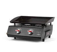 Vitrokitchen PG230NB - Plancha a gas butano con 2 quemadores