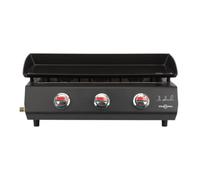 Vitrokitchen Plancha de Gas PG330-0NB - 3 quemadores (7,5 kW) negra butano