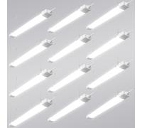 Viugreum 12 Packs Luz de LED 120cm Conectable, IP66 Impermeable 40W 4000LM Blanco Neutro 4500K, Lámpara Fluorescente LED con Cadena Suspendida, Luz Led Neón de Techo para Taller,Baño,Oficina