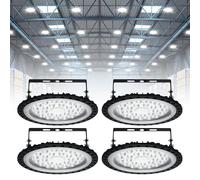Viugreum 4 PACK UFO LED 100W, Foco LED de Exterior 100W, Lámpara de Alta Bahía 10000LM, Blanco Frío 6500K, Lámpara Industrial IP65 Impermeable,Campana Led Industrial para Garaje/Fábrica/Taller