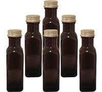 Viva-Haushaltswaren Gabriele Hesse e.K. Botella de aceite de 100 ml, juego de 6 botellas de cristal verde-marrón para rellenar, incluye 6 etiquetas