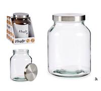 Vivalto Bote de Vidrio con Tapa de Metal 3000 ml (Pack de 8)