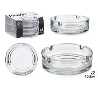 Vivalto Set 2 Cenicero Vidrio Grande 10,5cm