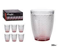 Vivalto Vaso de Cristal Puntos Agua Rojo 300ml