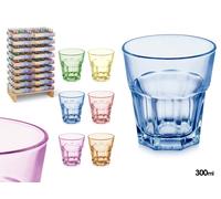 VIVALTO Vasos de Vidrio 300 ml Surtidos 6 Colores Display