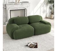 VIVCA Sofá Loveseat de 82 pulgadas de pana modular combinable, con reposabrazos curvados y parte inferior antideslizante, acolchado de alta elasticidad para salón, dormitorio y cine en casa, verde