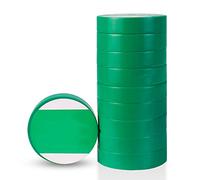 Vividcrate 10 rollos de cinta eléctrica de 10 m x 16 mm, cinta aislante de PVC impermeable ignífuga(Green)