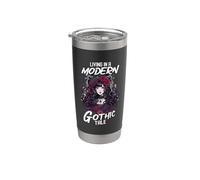 Viviendo En Un Cuento Gótico Moderno Cita Anime Chica Gótica Vaso térmico de acero inoxidable de doble pared