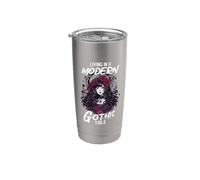 Viviendo En Un Cuento Gótico Moderno Cita Anime Chica Gótica Vaso térmico de acero inoxidable de doble pared