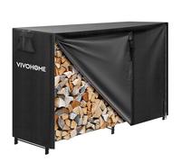 VIVOHOME Estante Soporte para Leña con Cubierta Impermeable 153×35×123cm