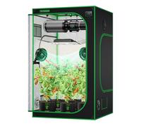 VIVOSUN Armario de Cultivo Interior 120x120x200cm, Indoor Hydroponic Zelt Opaco con Ventana Reflectante Mylar Bandeja Base Estructura Estable Cultivo Interior Invernadero Plantas
