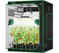 VIVOSUN Armario de Cultivo Interior 150x150x200cm, Indoor Hydroponic Zelt Opaco con Ventana Reflectante Mylar Bandeja Base Estructura Estable Cultivo Interior Invernadero Plantas