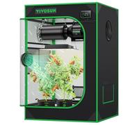 VIVOSUN Armario de Cultivo Interior 60x60x90cm, Indoor Hydroponic Zelt Opaco con Ventana Reflectante Mylar Bandeja Base Estructura Estable Cultivo Interior Invernadero Plantas