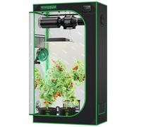 VIVOSUN Armario de Cultivo Interior 90x50x160cm, Indoor Hydroponic Zelt Opaco con Ventana Reflectante Mylar Bandeja Base Estructura Estable Cultivo Interior Invernadero Plantas