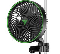 VIVOSUN Ventilador de Cultivo con Clip AeroWave E6 Gen2 15 cm Motor EC 12W Control Inteligente APP/WiFi 10 Velocidades+Temporizador Oscilación Automática IP54 para Tienda de Cultivo e Hidroponía Negro
