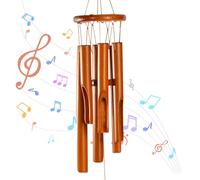Vlecexs Campanas de Viento de Bambú, 33cm Carillón Viento Bambú, Campanillas de Viento de Madera para Interiores y Exteriores, Decoración Colgante Bamboo Wind Chimes para Jardín Patio Decoración Hogar