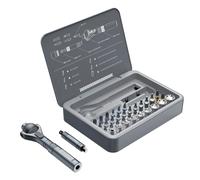 VMAN-Juego de destornilladores de trinquete multifunción 40 en 1, Mini Kit de herramientas de reparación con puntas magnéticas múltiples, herramienta doméstica para PC y Iphone, Etc. 24in1 Black