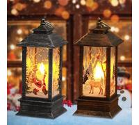 Vmxlso 2 Piezas Farolillos de Navidad, LED Faroles Navideños con baterica, Farola Navidad con diseño de Papá Noel y Renos, Farol Navidad para Decoración De Navideña, Invierno, Fiesta, Casa