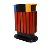 VNwizribc Bote de basura galvanizado for exteriores | Marrón 68x38x85cm 60L/15.8gallons: for áreas interiores y exteriores
