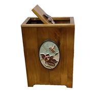 VNwizribc Bote de basura madera y plástico | 27x20x37cm interior cocina, baño, dormitorio, oficina: residuos(B)