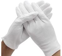 VOARGE 10 pares de guantes de algodón blanco, talla XL, para manos secas, eczema, belleza, monedas, joyas e inspección de plata, cómodos y transpirables