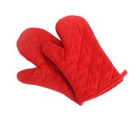 Voarge Guantes de horno, resistentes al calor, guantes de horno gruesos, resistentes al calor, guantes para horno, 1 par, color rojo