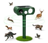 VOBOR Ahuyentador Solar Ultrasónico de Animales, Repelente Exterior IP65 Impermeable con LED para Gatos, Perros, Palomas, Aves, Zorros, Ratas, Ratones, Martas y Mapaches