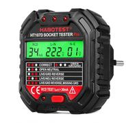 VOBOR Comprobador de Enchufe Eléctrico de RCD Enchufe con Pantalla LCD, 6 Tipos de Diagnóstico de Averías Examinar Circuito Probar Estado del Diferencial, 90-250V/45-65Hz, CAT II 300V