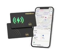 VOCOlinc Recargable Wallet Tracker Card Slim Finder 1.6mm, Air Tag Localizador Compatible con Apple Buscar App (Solo iOS), Bluetooth Tracker Rastreador para para Cartera, Maletas, Pasaporte, 2 Pack