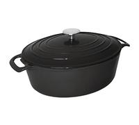 Vogue Creuset - Cacerola ovalada grande, 125 x 230 x 305 mm, 6 litros, color negro