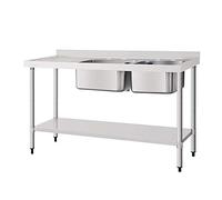 Vogue DY825 304 - Escurridor doble para fregadero izquierdo, acero inoxidable, 1500 mm