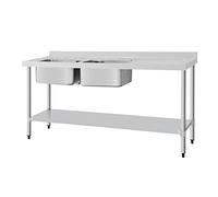 Vogue DY827 304 - Escurridor doble de acero inoxidable para fregadero derecho, 1800 mm