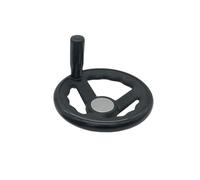 Volante redondo negro de 3 radios, 100 mm con manivela de manivela, fresadora de torno, accesorio de repuesto
