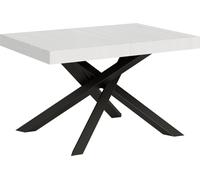Volantis: Mesa extensible de 140/400 x 90 cm, madera de fresno en color blanco, patas en color antracita