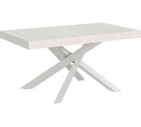 Volantis: Mesa extensible de 200/460 x 90 cm, madera de fresno, patas blancas