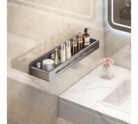 Voldra Estante De Ducha Sin Taladro, Estanteria Baño Sin Tornillos Repisas Para Baño Bathroom Shelf Organizador De Baño Repisa Baño Adhesiva Estantería Baño Sin Taladro(50cm, Gris)