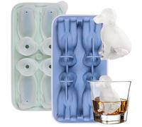 VolksRose Cubitera para Hielo Silicona 2 Piezas - Molde de Hielo 3D Perro con Tapa, Cubitera Grande Divertida para Whisky y Cócteles, Fácil Desmoldeo, Regalo para Amantes de Perros, Fiestas y Hogar