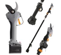 Volpi KV390 - Tijera eléctrica de poda - 2x 21.6V 2.5Ah + Pértiga telescopica - Diámetro de corte 40 mm