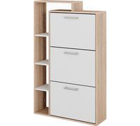 Volquete zapatero Vicco Orlando Blanco/Sonoma 80 x 128.3 cm con 3 compartimentos, Model 50015