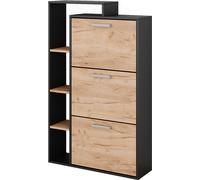 Volquete zapatero Vicco Orlando Oro power roble/antracita 80 x 128.3 cm con 3 compartimentos, Model 50017