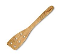 Volteador de cocina 30 cm, con agujeros, marrón, madera de olivo, Lion Sabatier