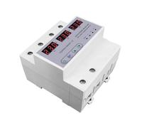 Voltímetro con selector de fase de riel DIN, trifásico 3P+N, 100 A, con protección ajustable contra sobretensión y subtensión, relés de monitorización y protector, 1 unidad