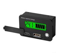 Voltímetro digital 8-30 VDC con prueba de capacidad y USB para qc3.0 - Comprobador de energía LCD para Li-ion plomo-ácido LFP Solar Auto (verde)