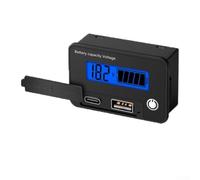 Voltímetro digital 8-30 VDC con prueba de capacidad y USB para qc3.0 - Comprobador de energía LCD para Li-ion plomo-ácido LFP Solar Auto (azul)