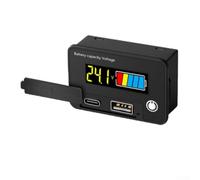 Voltímetro digital 8-30 VDC con prueba de capacidad y USB para qc3.0 - Comprobador de energía LCD para Li-ion plomo-ácido LFP Solar Auto(color)