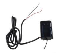 Voltímetro digital LED, sensor de temperatura de doble pantalla IPX6 impermeable, para coche y motocicleta (rojo azul)