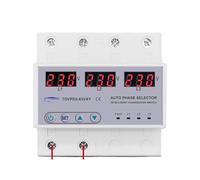 Voltímetro selector de fase carril 3P + N trifásico 63A, protector relé monitoreo protección sobretensión y subtensión ajustable