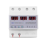 Voltímetro selector de fase carril trifásico 3P+N 100 A con monitoreo protección contra sobretensión y subtensión ajustable