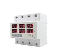 Voltímetro trifásico 63A 100A, amperímetro de carril Din, Protector de límite de corriente ajustable por encima y bajo voltaje, protección de relés de Monitor(100A With N 3X230V)